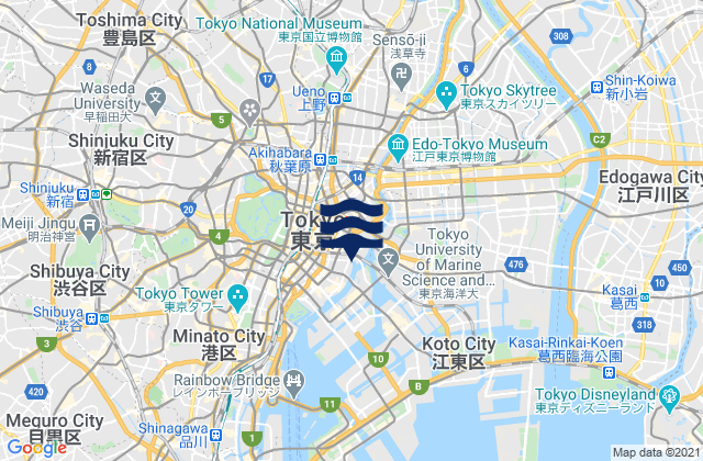 Chiyoda-ku, Japanの潮見表地図