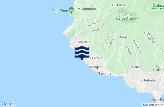 Choiseul, Saint Luciaの潮見表地図