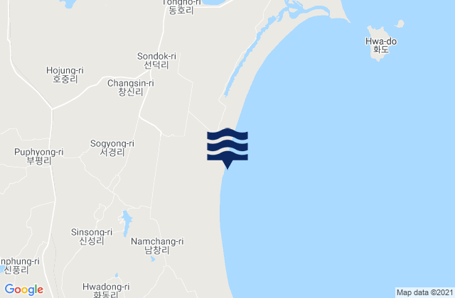Chongpyong County, North Koreaの潮見表地図