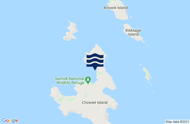 Chowiet Island, United Statesの潮見表地図