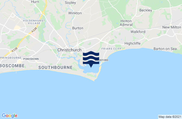 Christchurch Harbour, United Kingdomの潮見表地図