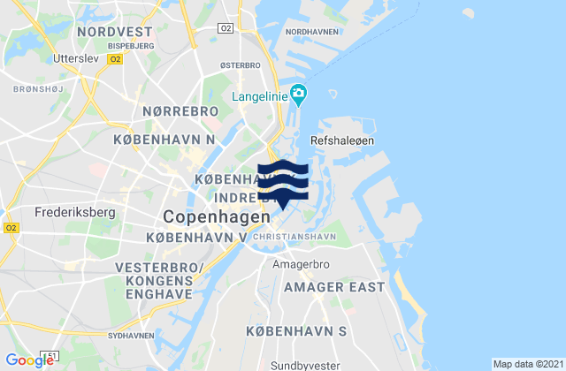 Christianshavn, Denmarkの潮見表地図