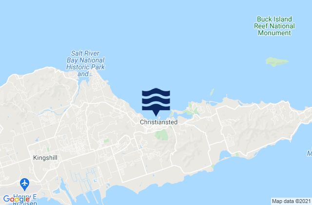 Christiansted Harbor St Croix, U.S. Virgin Islandsの潮見表地図