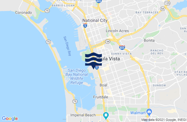 Chula Vista, United Statesの潮見表地図