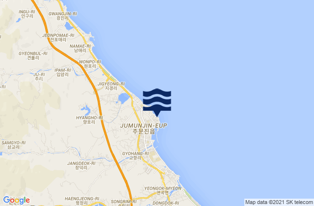 Chumunjin-hang, South Koreaの潮見表地図