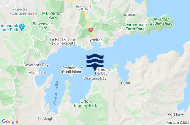 Church Bay, New Zealandの潮見表地図