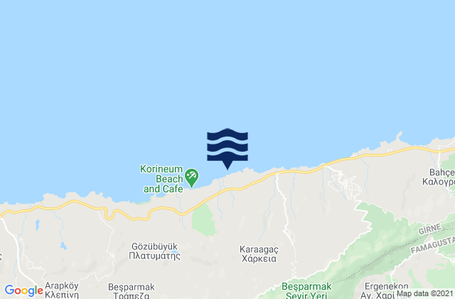 Chárkeia, Cyprusの潮見表地図