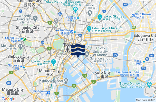 Chūō Ku, Japanの潮見表地図