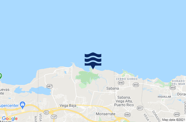 Cibuco Barrio, Puerto Ricoの潮見表地図