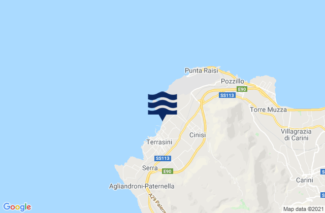 Cinisi, Italyの潮見表地図
