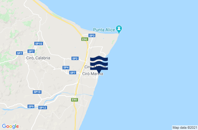 Cirò Marina, Italyの潮見表地図