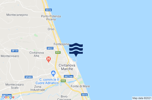 Citanova Marche, Italyの潮見表地図