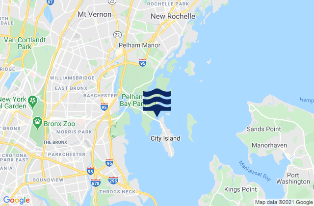 City Island Bridge, United Statesの潮見表地図