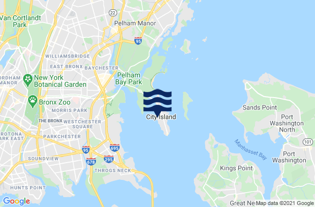 City Island, United Statesの潮見表地図