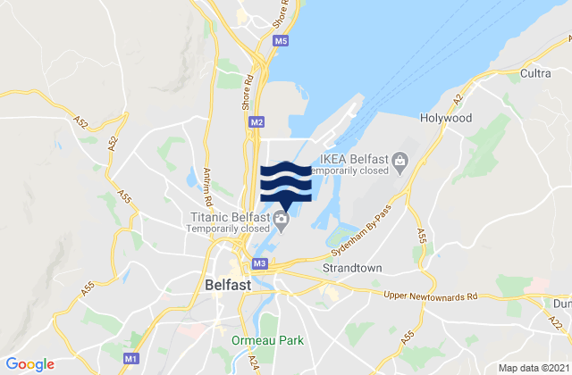 City of Belfast, United Kingdomの潮見表地図