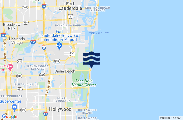 City of Dania Beach Marina, United Statesの潮見表地図