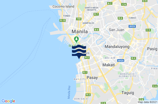 City of Mandaluyong, Philippinesの潮見表地図