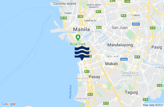 City of Pasig, Philippinesの潮見表地図