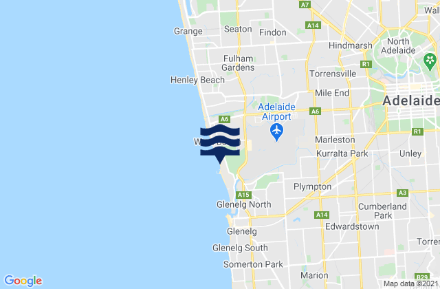 City of West Torrens, Australiaの潮見表地図