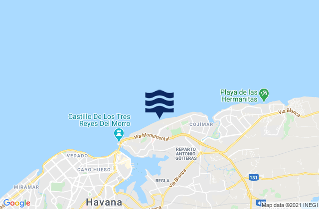 Ciudad Camilo Cienfuegos, Cubaの潮見表地図