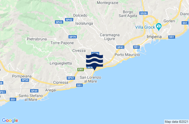 Civezza, Italyの潮見表地図