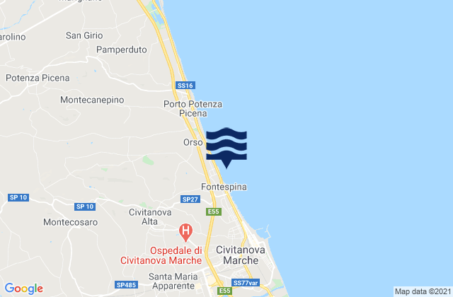 Civitanova Alta, Italyの潮見表地図