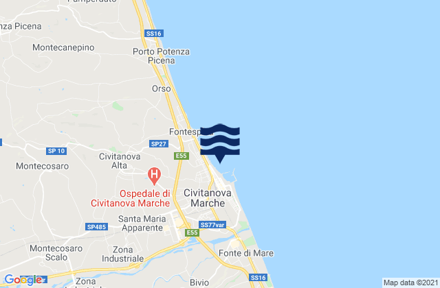 Civitanova Marche, Italyの潮見表地図
