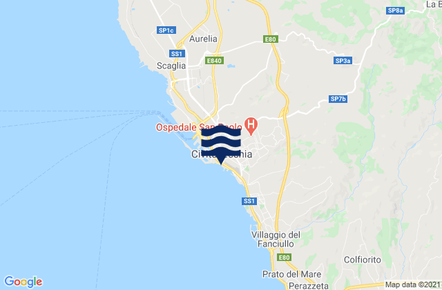 Civitavecchia, Italyの潮見表地図