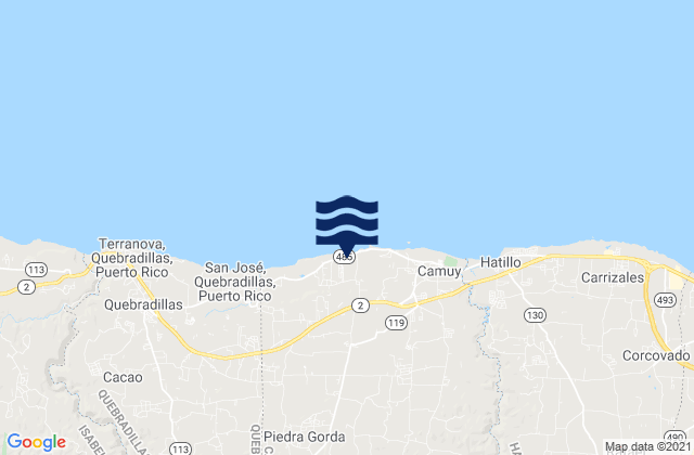 Ciénagas Barrio, Puerto Ricoの潮見表地図