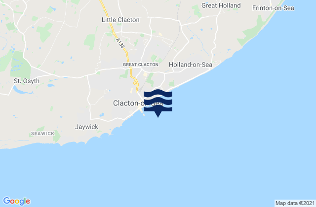 Clacton-On-Sea, United Kingdomの潮見表地図