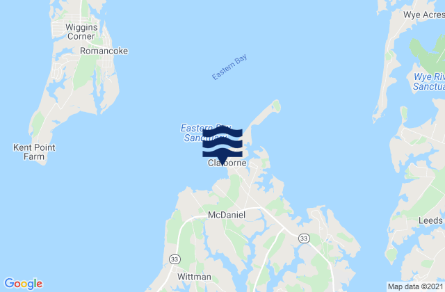 Claiborne (Eastern Bay), United Statesの潮見表地図