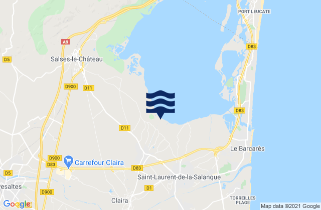 Claira, Franceの潮見表地図