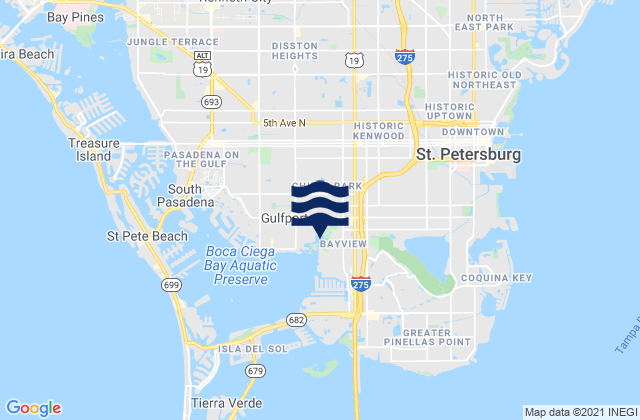 Clam Bayou, United Statesの潮見表地図