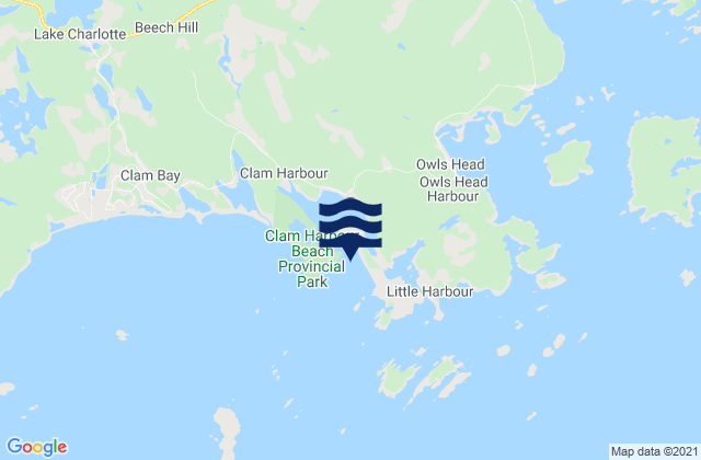 Clam Harbour, Canadaの潮見表地図
