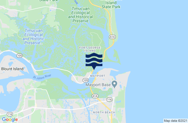 Clapboard Creek Pelotes Island, United Statesの潮見表地図
