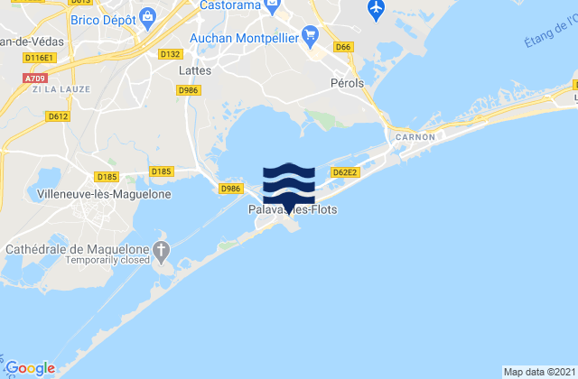Clapiers, Franceの潮見表地図