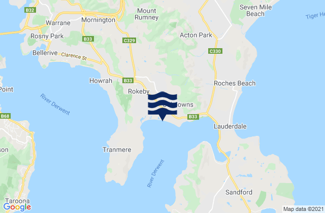 Clarence, Australiaの潮見表地図