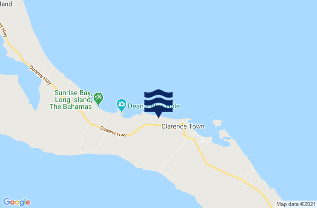 Clarence Town, Bahamasの潮見表地図