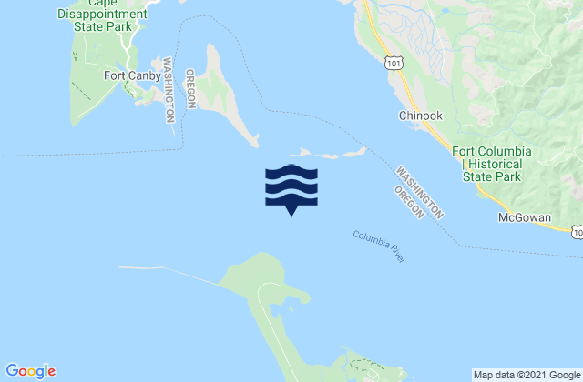 Clatsop Spit NNE of, United Statesの潮見表地図