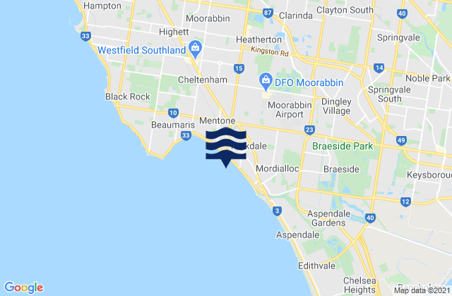 Clayton South, Australiaの潮見表地図