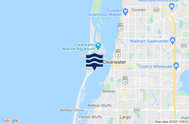 Clearwater Pass 0.2 mi. NE of Sand Key, United Statesの潮見表地図