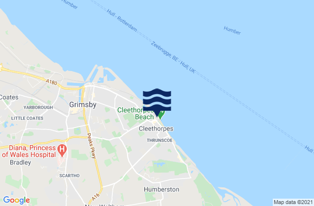 Cleethorpes, United Kingdomの潮見表地図
