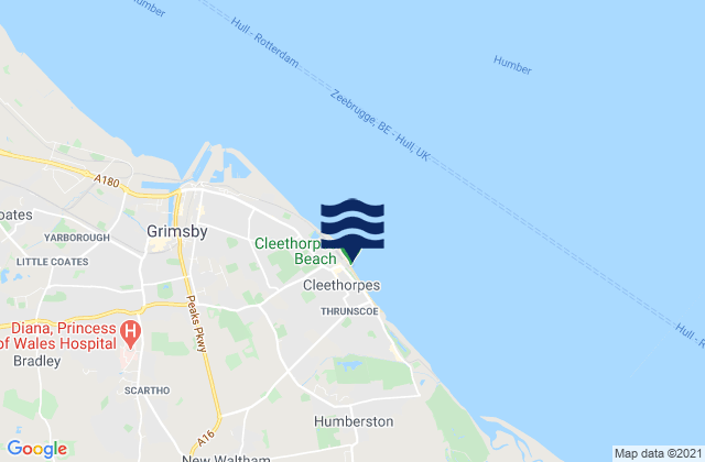 Cleethorpes Pier, United Kingdomの潮見表地図