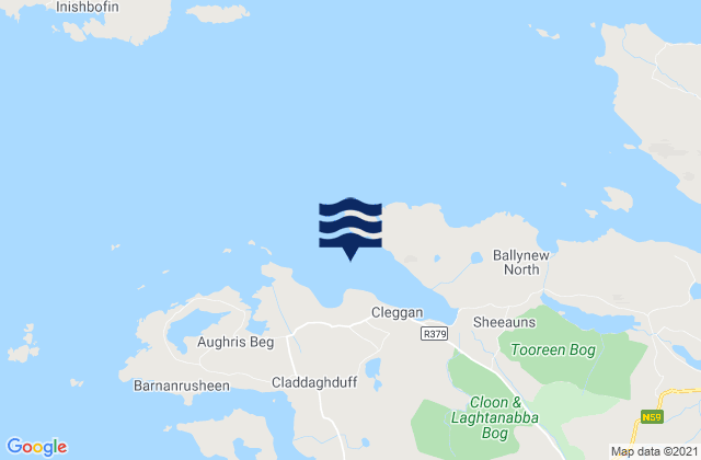 Cleggan Bay, Irelandの潮見表地図