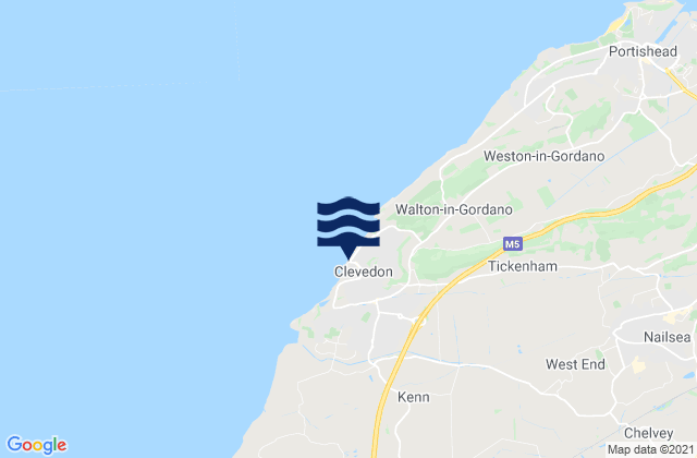 Clevedon, United Kingdomの潮見表地図