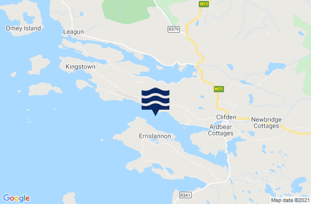 Clifden Bay, Irelandの潮見表地図