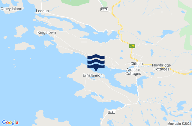Clifden Bay, Irelandの潮見表地図