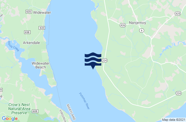 Clifton Beach (Smith Point), United Statesの潮見表地図