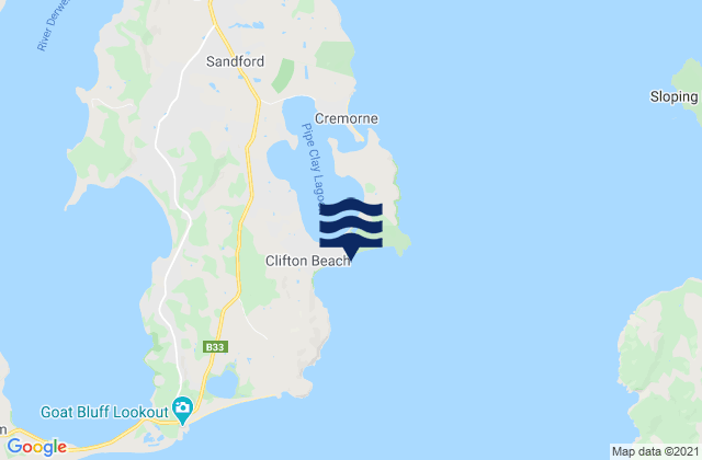 Clifton Beach, Australiaの潮見表地図