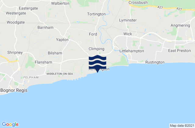 Climping Beach, United Kingdomの潮見表地図